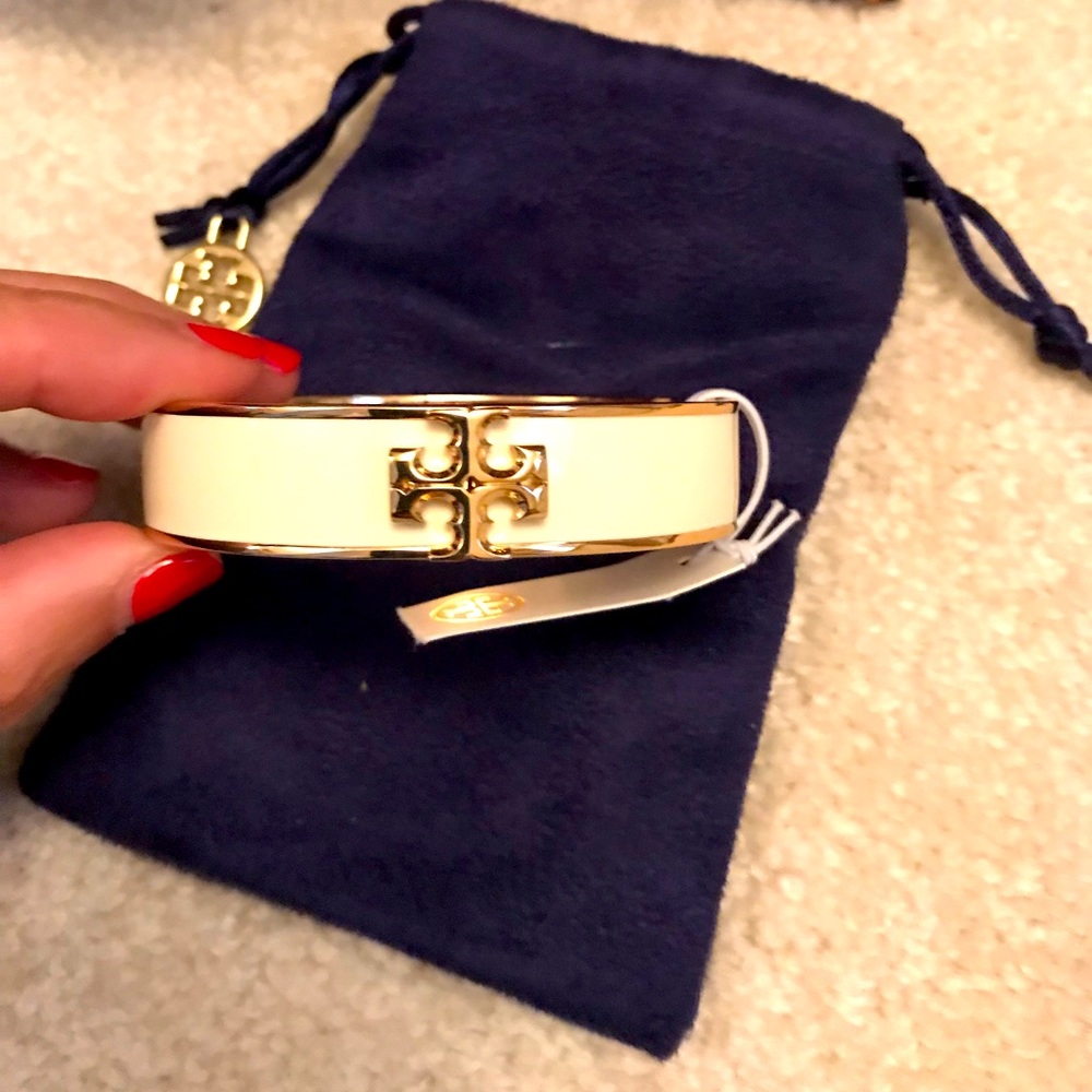Tory Burch Gold and Cream Bracelet